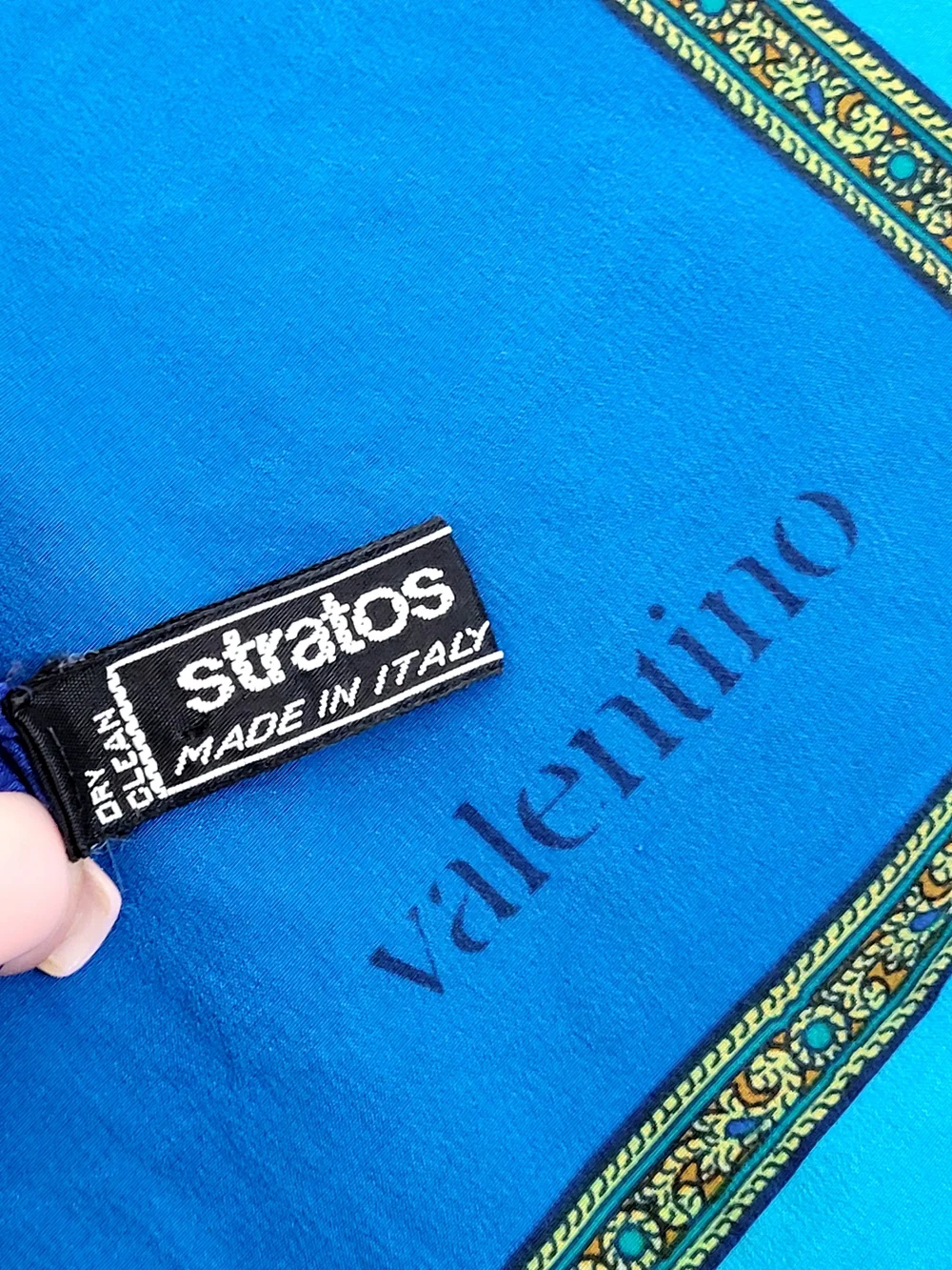 Vintage VALENTINO for STRATOS Italian Pure Silk Ombre Design Multi Color Scarf